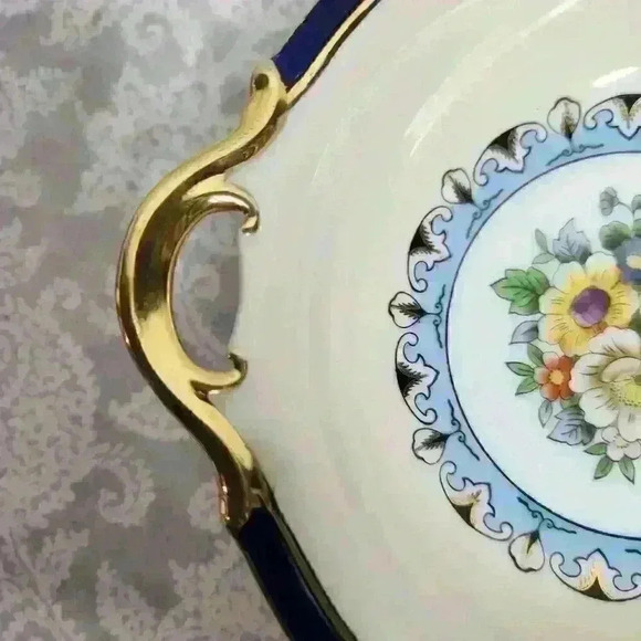 Vintage Noritake hand painted handled plate 7.5" - Picture 3 of 6